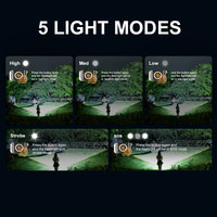 Lampe torche LED étanche IP65 1500 lumens haute puissance rechargeable par USB en aluminium avec rotation à 90 degrés zoom 1500 lumens camping tactique