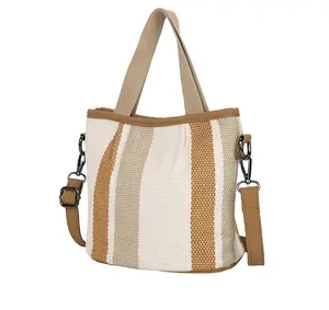 China Professional Manufacturer Fashion Magnetic Buckle Linen Jute Bag for Lady