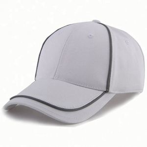 High Quality 100% Cotton Baseball Cap 3M Reflective Piping Trimming Custom Golf Hats OEM Logo Custom Baseball Hat - Product Image 1