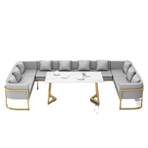 Nordic Style Restaurant Booths And Sofas Metal Frame High Density Foam Durable <b>Dining</b> Room <b>Set</b> - Product Image 4