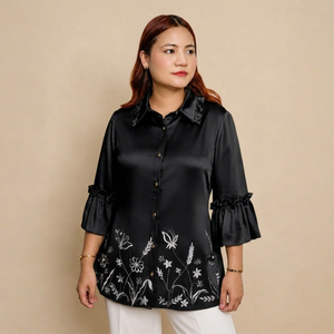 เสื้อเชิ้ตแขนยาวผู้หญิง ดีไซน์หรูหรา เนื้อผ้านุ่ม ใส่ทำงาน เดินทาง หรือใส่ในชีวิตประจำวัน ซื้อโดยตรงจากผู้ผลิต - Product Image 1