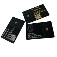 Tarjeta de Visita Metálica Negra en Plata y Oro con NFC, Tarjeta de Visita Digital Metálica con Caja de Regalo para Redes Sociales