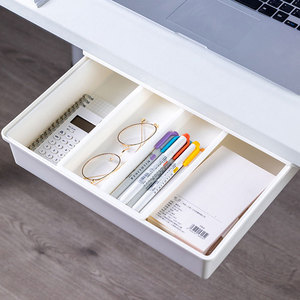 Household Drawer Type Durable Plastic White Tray stationery organizer with 3 Sizes for Desk