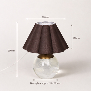 Lámpara de mesa moderna con esfera de cristal, pantalla de tela plisada, lámpara decorativa de noche para dormitorio, sala de estar, hotel, proveedor de fábrica - Product Image 4