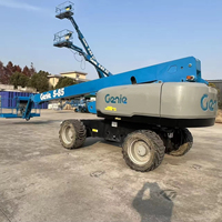 Plateforme élévatrice télescopique Genie S85 d'occasion 28m, nacelle élévatrice à grande portée pour travaux en hauteur, équipement de construction avec support de pièces