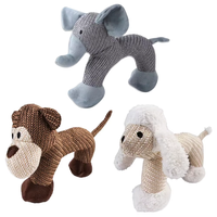 Jouets pour chiens de luxe écologiques en peluche de maïs, couineurs intégrés, formes d'éléphant et de renard, jouets à mâcher pour le nettoyage des dents, usage quotidien