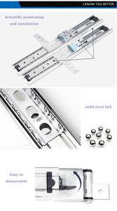 Rail de miroir arc-en-ciel épais à trois sections, <span class=keywords><strong>placard</strong></span> à traction, pliable et rotatif, corps complet, rail télescopique d'extraction, <span class=keywords><strong>guide</strong></span> silencieux, 1m - Product Image 4