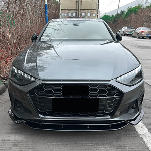Audi A4 S4 B9.5 Sline 2020-2024 Front <b>Splitter</b> Carbon Fiber Texture Matte Finish Front <b>Lip</b> Bumper Modification - Product Image 1