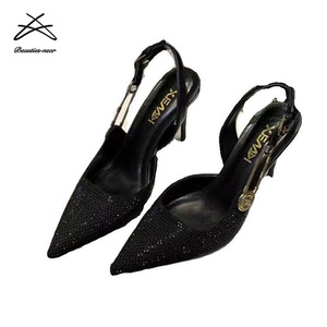 <span class=keywords><strong>Scarpe</strong></span> da donna con tacco alto con tacco alto con tacco alto e tacco <span class=keywords><strong>nero</strong></span> festa estiva nuove <span class=keywords><strong>scarpe</strong></span> sandali con punta - Product Image 6