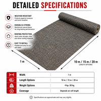 Feutre de sous-couche bitumineux organique saturé imperméable de qualité standard 15lb 30lb pour toiture résidentielle en bois inclinée