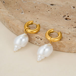 AW NUEVO VINTAGE CORTE BARROCO CLAVO <span class=keywords><strong>FESTIVAL</strong></span> COLGANTE PENDIENTES Dazan 18K Chapado en oro Hipoalergénico Acero inoxidable Lady Jewelry - Product Image 6