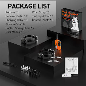 Wasserdichtes wiederauf lad bares Kunststoff-Hunde trainings halsband 2-Hunde-Fernbedienung 4000ft Reichweite Einstellbarer Piepton Vibrations sicher - Product Image 6