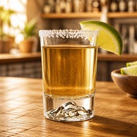 Verre à fond gaufré montagne sur mesure, avec option bord doré, pour thé, Baijiu, Tequila, usage domestique, bar et fêtes