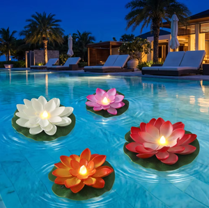 Linterna LED Flotante con Forma de Loto para Diwali, Resistente al Agua, Luz Nocturna Decorativa para Interiores, Hogar y Piscina, Regalo Creativo - Product Image 1