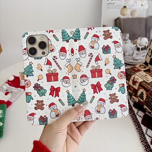 Giáng Sinh Santa Claus Điện Thoại Trường Hợp Đối Với Xiaomi POCO C85 15T 17 Pro Max Đối Với Redmi Lưu Ý 15 Pro + Pro Cộng Với 15C Lật Da Ví - Product Image 5