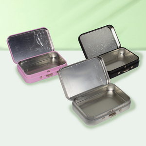 Caja Rectangular de Metal Resistente a Niños, Contenedor Metálico CR para Pastillas, Cigarrillos, Regalos, Embalaje Reutilizable y Ecológico con Cierre - Product Image 4