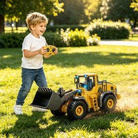 WGNRC BC1057, Juguete de Bulldozer a Control Remoto de 9 Canales a Escala 1/20, Juguete de Bulldozer de Aleación a Control Remoto, Juguetes de Ingeniería Eléctricos a Control Remoto para Niños