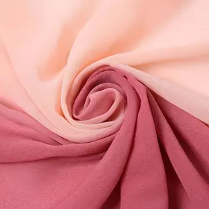 High Quality Fashion Women gradation color Chiffon Scarf Plain Tie-Dyed Multicolor Muslim Hijab Scarf