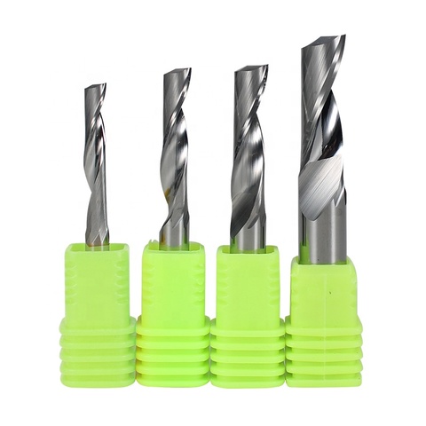 Customizable Single Flute Tungsten Carbide End Mill Down Cut 3.175mm 6mm 1/4 Aluminum HRC55 CNC Machining OEM Support