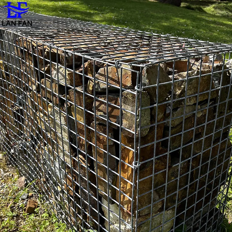 Sıcak daldırma galvanizli taş Gabion tel kafes kaynaklı duvar ve kutu