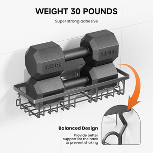 Set di 3 Mensole Adesive per Doccia in Acciaio Inox, Organizer per Bagno con <span class=keywords><strong>Porta</strong></span> Sapone - Product Image 5