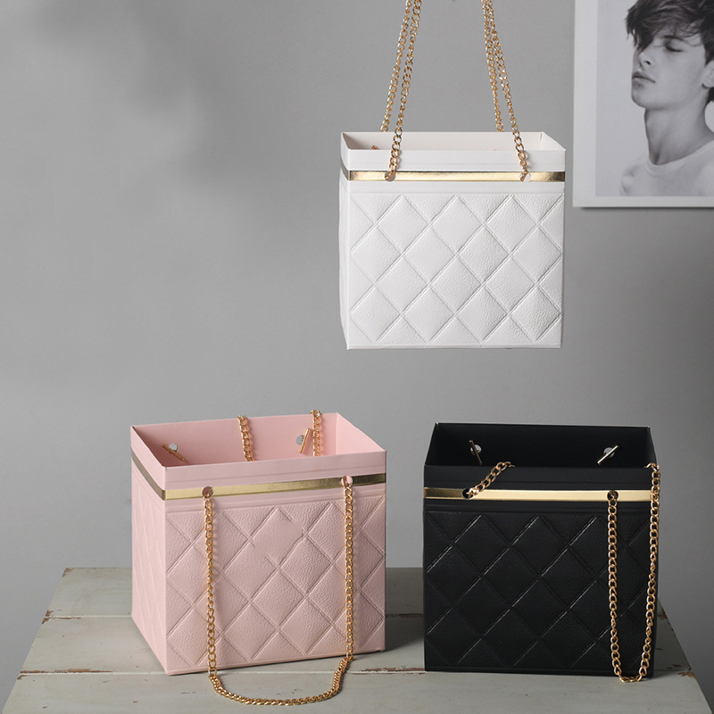 PATIKIL Fiore Scatola regalo, 12pz Carta Bouquet Fiore Regalo Borsa con Manico Trapezoidale Rifinitura Borsa Borsa per Fioraio Matrimonio Festa