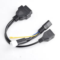 Cable divisor en Y OBD2 de 16 pines a 3 pines + 4 pines (uno a dos) para motocicleta, adaptador de diagnóstico OBD, cable conector para herramienta de escaneo de fallas