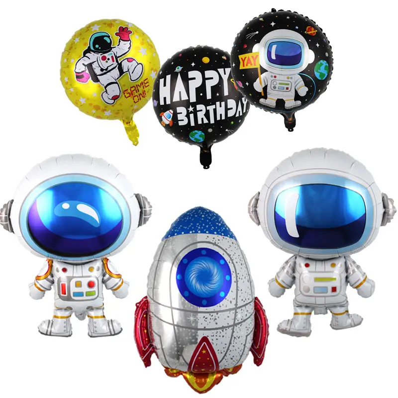 Воздушные шары из фольги космонавта, воздушные шары из фольги майлар с астронавтом для детской тематической вечеринки в космическом стиле, украшение для детского дня рождения