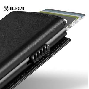 TILONSTAR TVC302P Business Slim Vache Hommes Cuir Véritable Aluminium RFlD Blocage Porte-Carte Cas Pop Up Portefeuille Pour Cadeau - Product Image 3