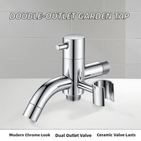 Robinet mural multifonction moderne en alliage de zinc avec double sortie, support de douche chromé, robinet de salle de bain OEM pour machine à laver
