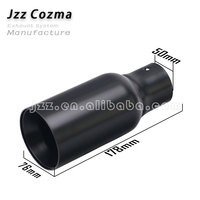 Embout d'échappement universel en acier inoxydable poli miroir pour pièces automobiles, diamètre d'entrée 1,97 po, sortie 3 po, longueur 7 po