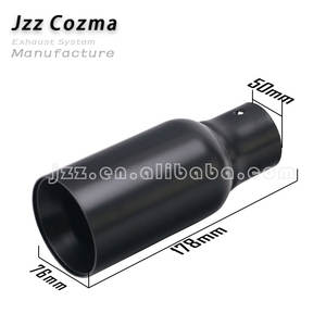 Embout d'échappement universel de remplacement pour pièces automobiles, en acier inoxydable 304, diamètre 1,97 pouces, entrée 3 pouces, sortie 7 pouces, longueur 7 pouces, embout d'échappement noir pour camion - Product Image 2