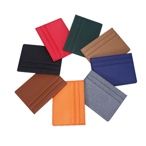 2022 PU cá nhân Saffiano da chủ thẻ với 5 khe cắm 2 mặt siêu mỏng kết hợp 9 màu sắc thẻ tín dụng kinh doanh đồng xu trường hợp - Product Image 1