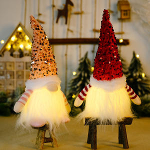 Decoraciones de tienda de moda Muñeca sin rostro Rudolph Gnomes Luces LED Adornos de muñecas de Navidad para decoraciones de fiesta - Product Image 4