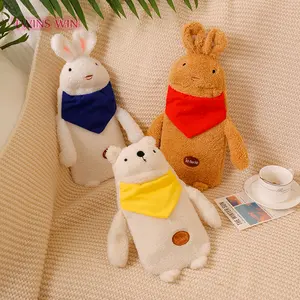 Customize Water filling Hot Water Bottle Lovely Cartoon Rabbit Cover Hot Water Bag 028