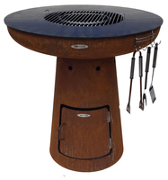 Table de feu en métal d'acier Corten pour le BBQ extérieur