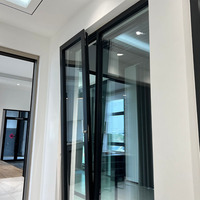 Grand cadre moderne personnalisé en aluminium pour l'extérieur des baies vitrées fixes et des fenêtres en arc avec balançoire Style ouvert Matériau en alliage durable