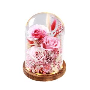 Forever Rose Under Glass Cloche con luz Juego de <span class=keywords><strong>regalo</strong></span> romántico Listo para regalar para su aniversario de cumpleaños de San Valentín - Product Image 5