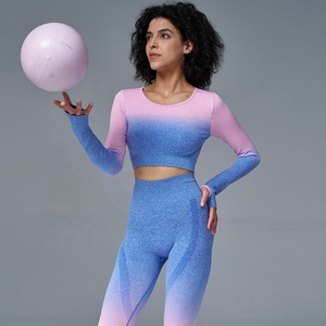 Set di Yoga da <span class=keywords><strong>donna</strong></span> leggeri e traspiranti pantaloni da palestra senza cuciture <span class=keywords><strong>abbigliamento</strong></span> <span class=keywords><strong>sostenibile</strong></span> da <span class=keywords><strong>donna</strong></span> - Product Image 3