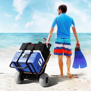 Vevor Beach dolly ล้อขนาดใหญ่สำหรับ29.9ทราย "x 15.4" ดาดฟ้าบรรทุกสินค้า W/ 12 "ล้อโฟม165LBS รถเข็นทรายพับและ27" เพื่อ44.7" - Product Image 6