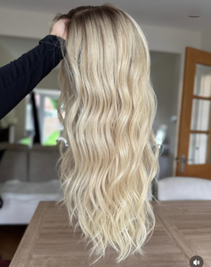 Parrucca Vergine Qualità 12A Lunga <span class=keywords><strong>Biondo</strong></span> <span class=keywords><strong>Cenere</strong></span> Balayage Onda Morbida Cuticola Allineata <span class=keywords><strong>Capelli</strong></span> Europei per Lace Trasparente HD <span class=keywords><strong>Cenere</strong></span> 1 Pezzo - Product Image 2