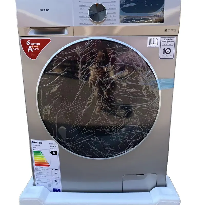 Top vente 12kg chargement frontal machine à laver entièrement automatique laveuse et sécheuse à chargement frontal