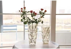 <span class=keywords><strong>Vase</strong></span> décoratif de bureau à pointe ronde et filetage bohème style arc-en-ciel en verre transparent - Product Image 6