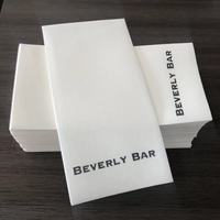 Serviettes jetables blanches de haute qualité avec logo, sensation lin, douces, en papier Airlaid, personnalisation usine