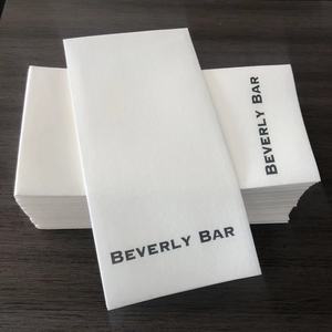 Serviettes jetables blanches de haute qualité avec logo, sensation lin, douces, <span class=keywords><strong>en</strong></span> <span class=keywords><strong>papier</strong></span> Airlaid, personnalisation usine - Product Image 6