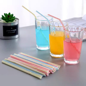 Disposable Colored Bendable Straws Plastic Flexible For Juice Milk Tea Cola Party Use - Product Image 1