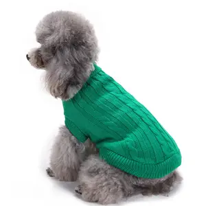 Fabbricazione professionale OEM small pet knitting plain cashmere maglioni per cani per negozio di animali