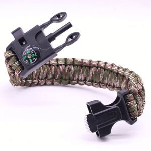 Bracelet de survie en métal léger de haute qualité, sifflet d'urgence pour sports de plein air, avec allume-feu 550 - Product Image 2