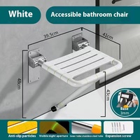 Tabouret de douche mural pliable en acier inoxydable moderne Chaise de bain antidérapante pour les personnes âgées handicapées Hôtel Hôpital Salle de bain Utilisation