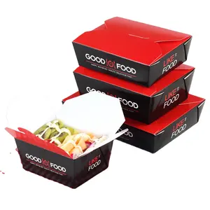Empaquetado de alimentos para llevar personalizado desechable encerado Kraft HotDog pollo patatas fritas cartón Tarjeta de papel Taco hamburguesa para llevar caja - Product Image 1